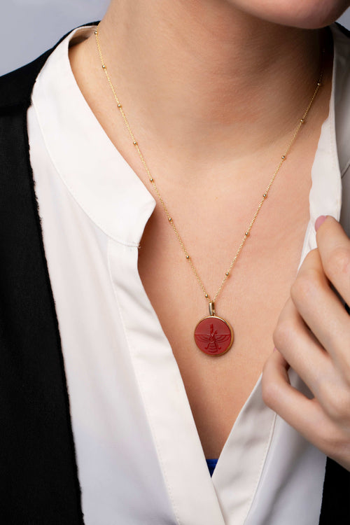 CARNELIAN FARAVAHAR NECKLACE
