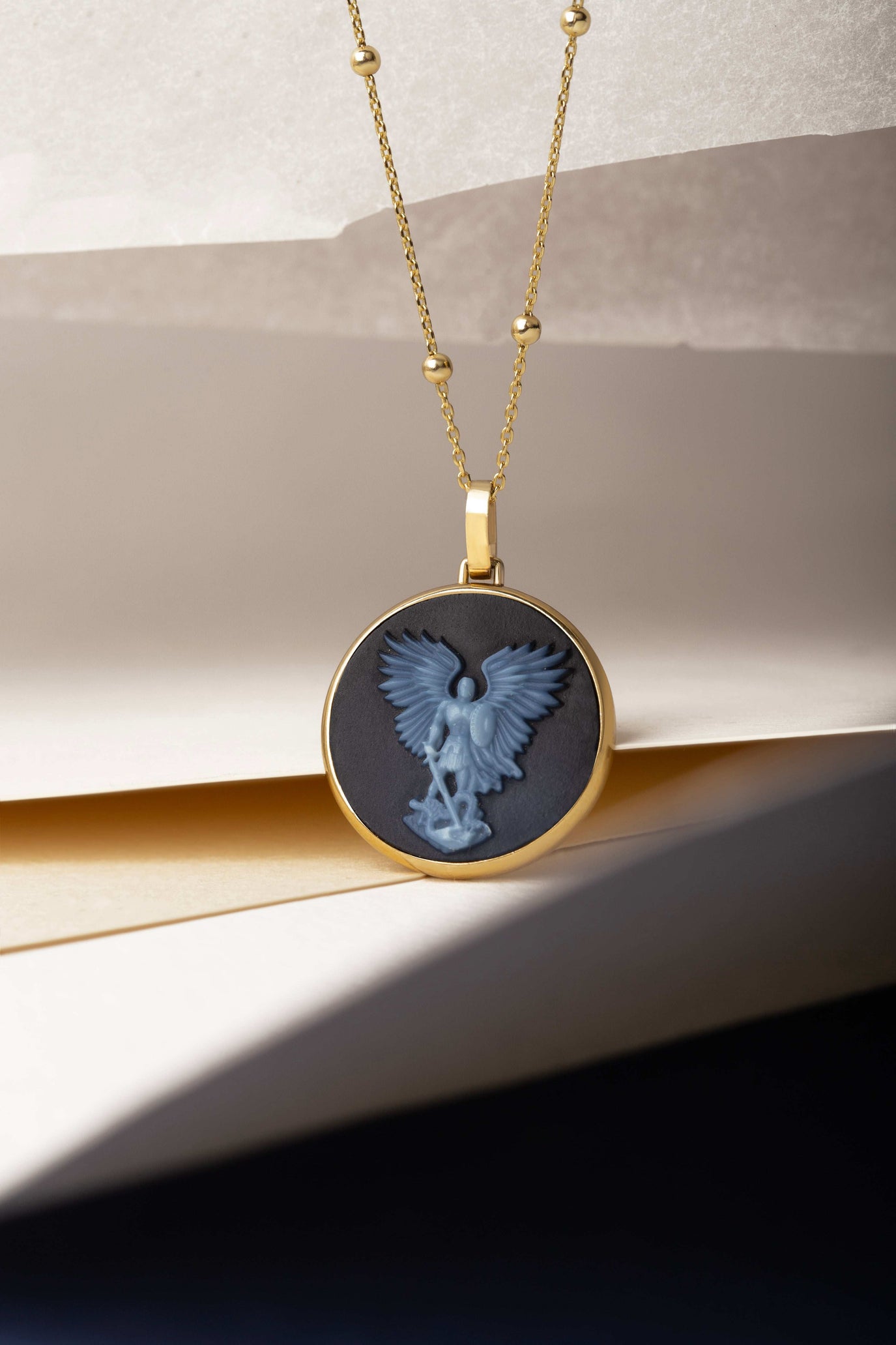 SARDONYX MICHAEL ARCHANGEL NECKLACE