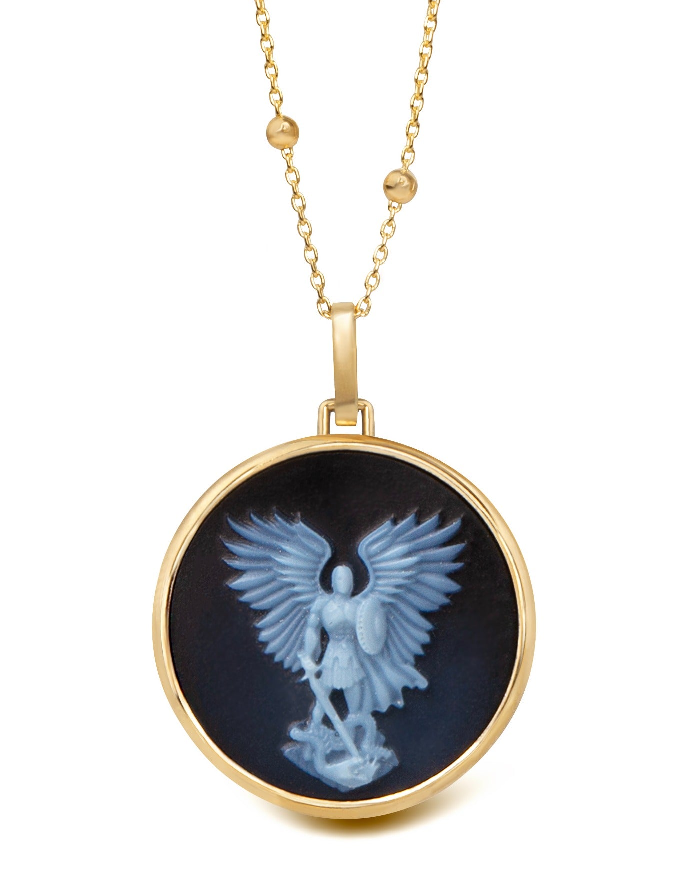 SARDONYX MICHAEL ARCHANGEL NECKLACE