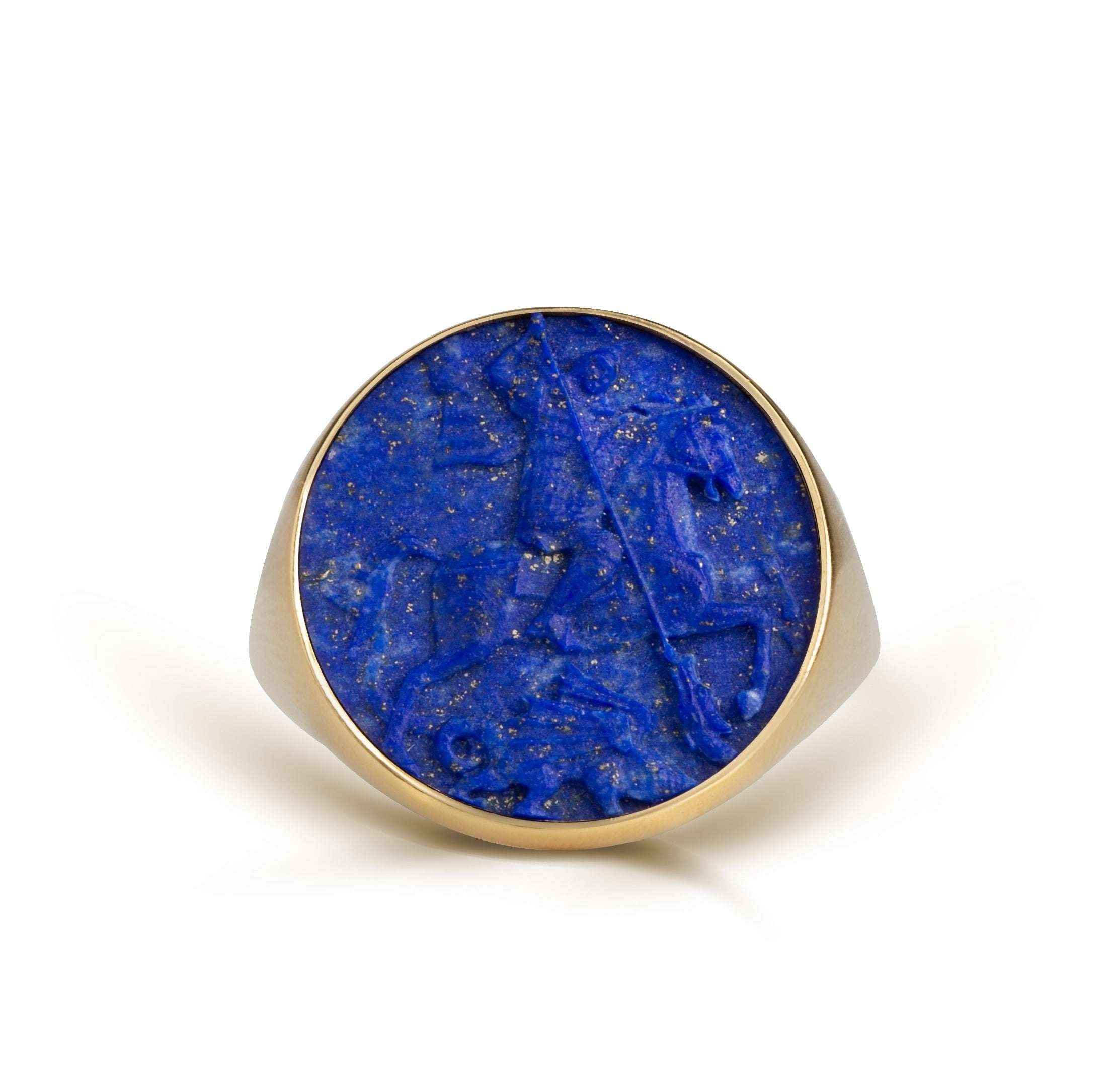 LAPIS LAZULI SAINT GEORGE RING