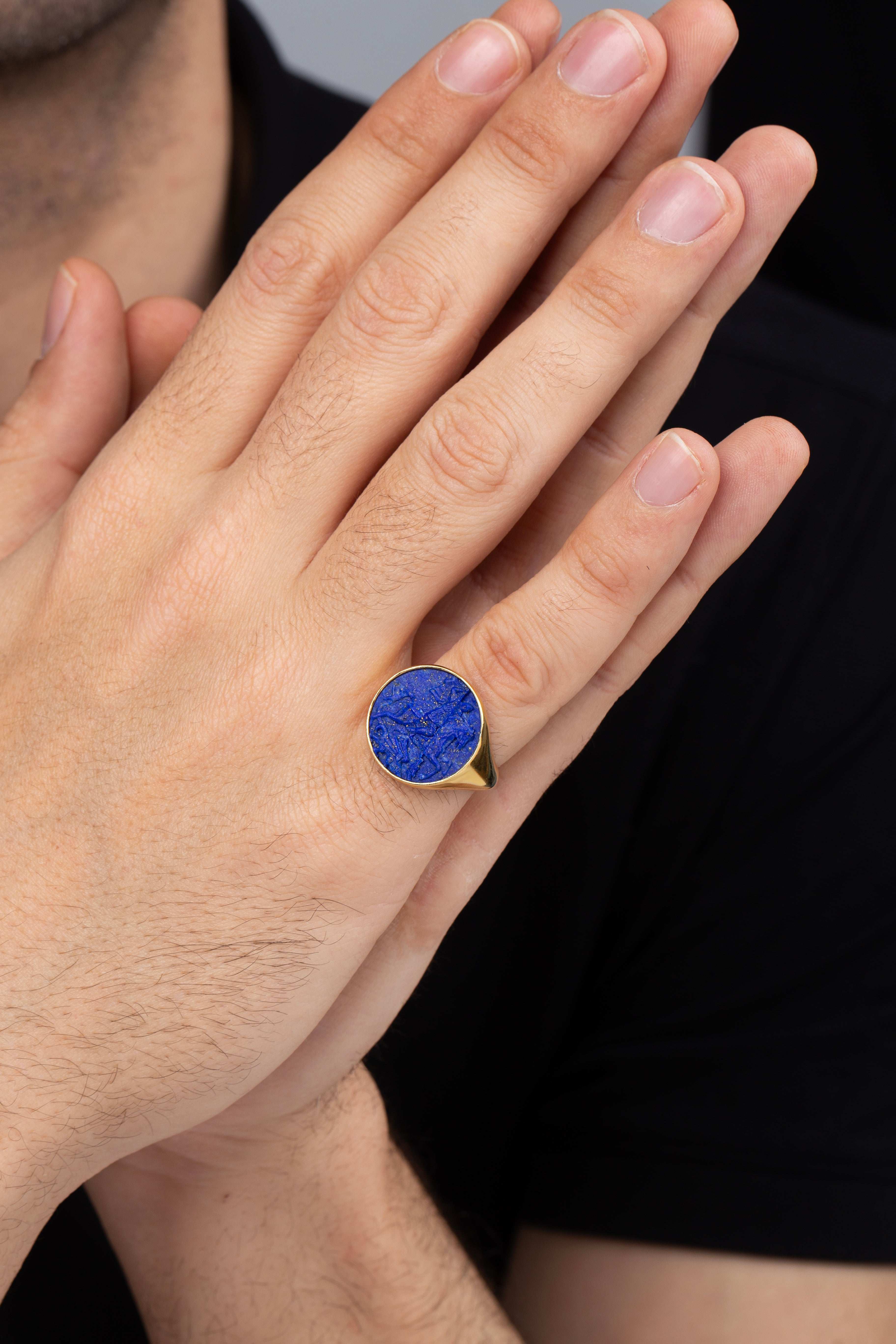 LAPIS LAZULI SAINT GEORGE RING