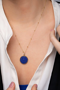 LAPIS LAZULI LUTHER ROSE NECKLACE