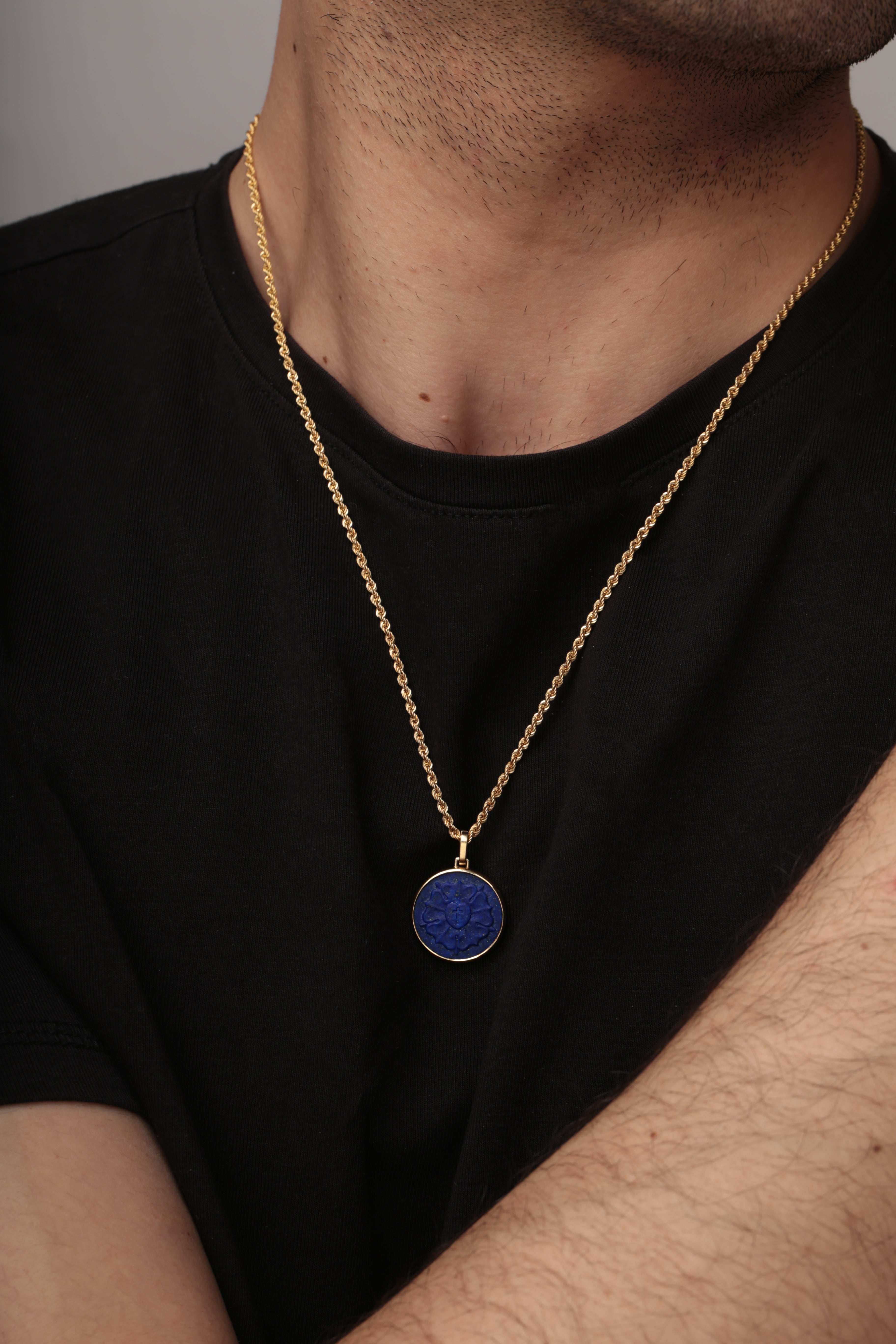 LAPIS LAZULI LUTHER ROSE NECKLACE
