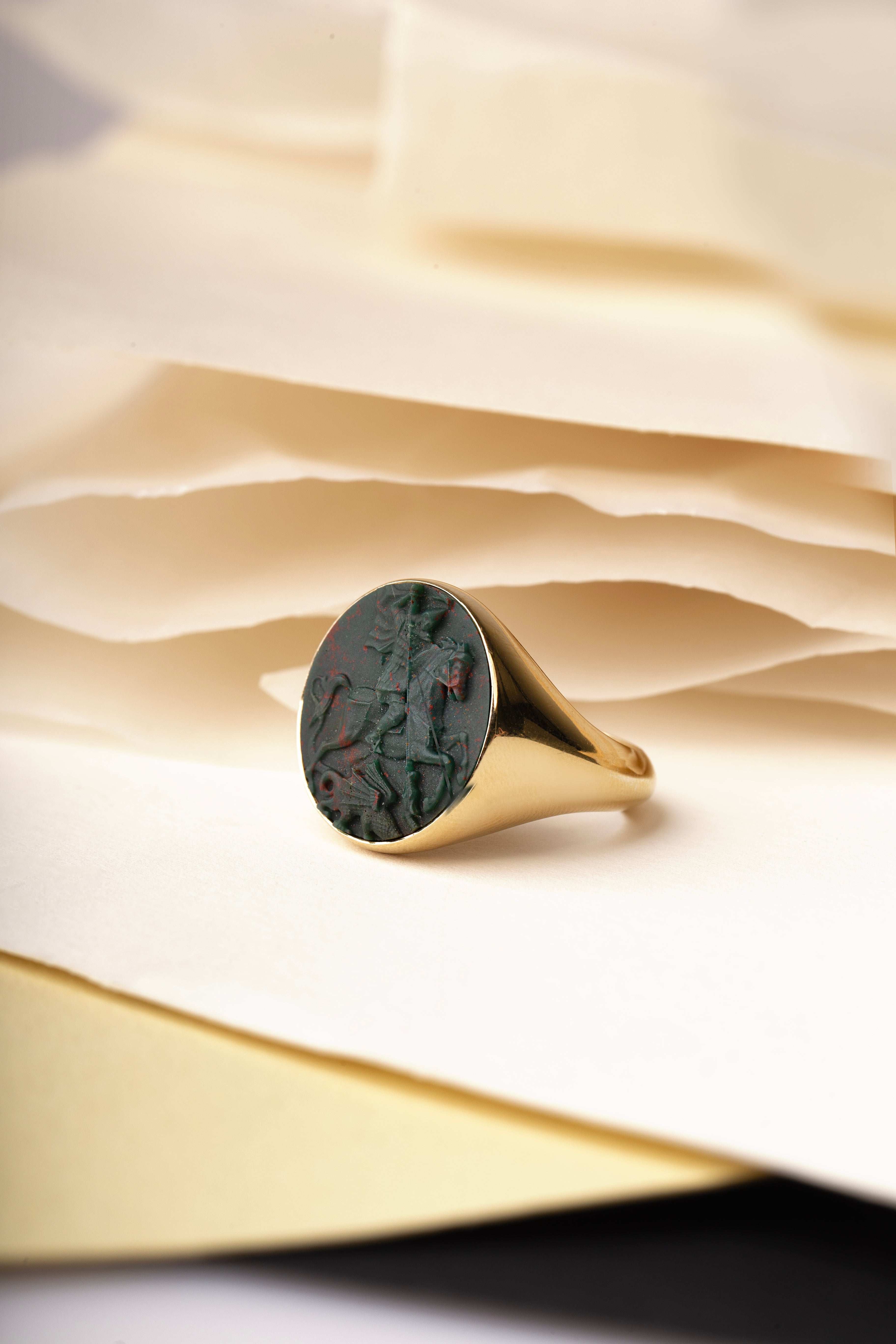 BLOODSTONE SAINT GEORGE RING