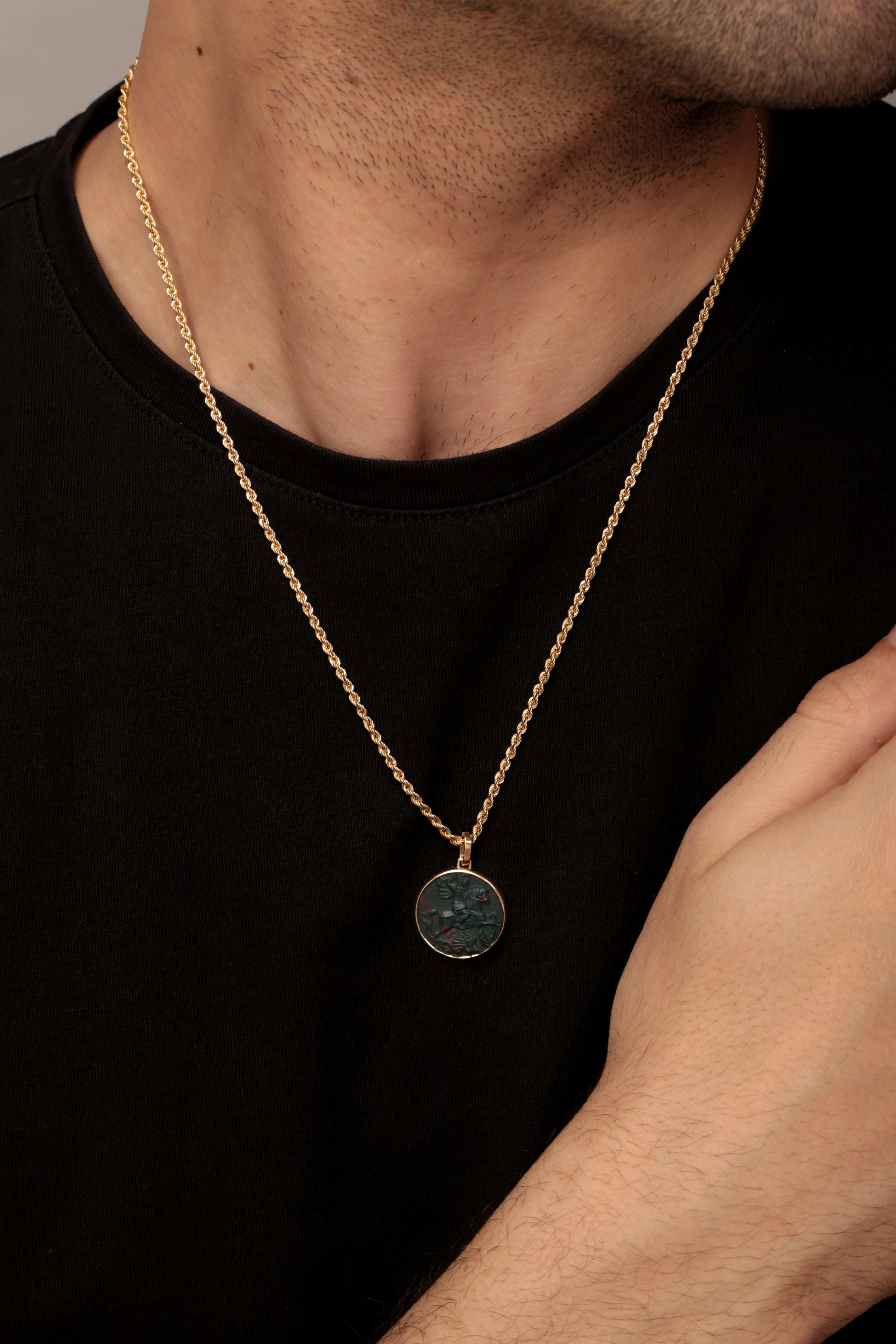 BLOODSTONE SAINT GEORGE NECKLACE