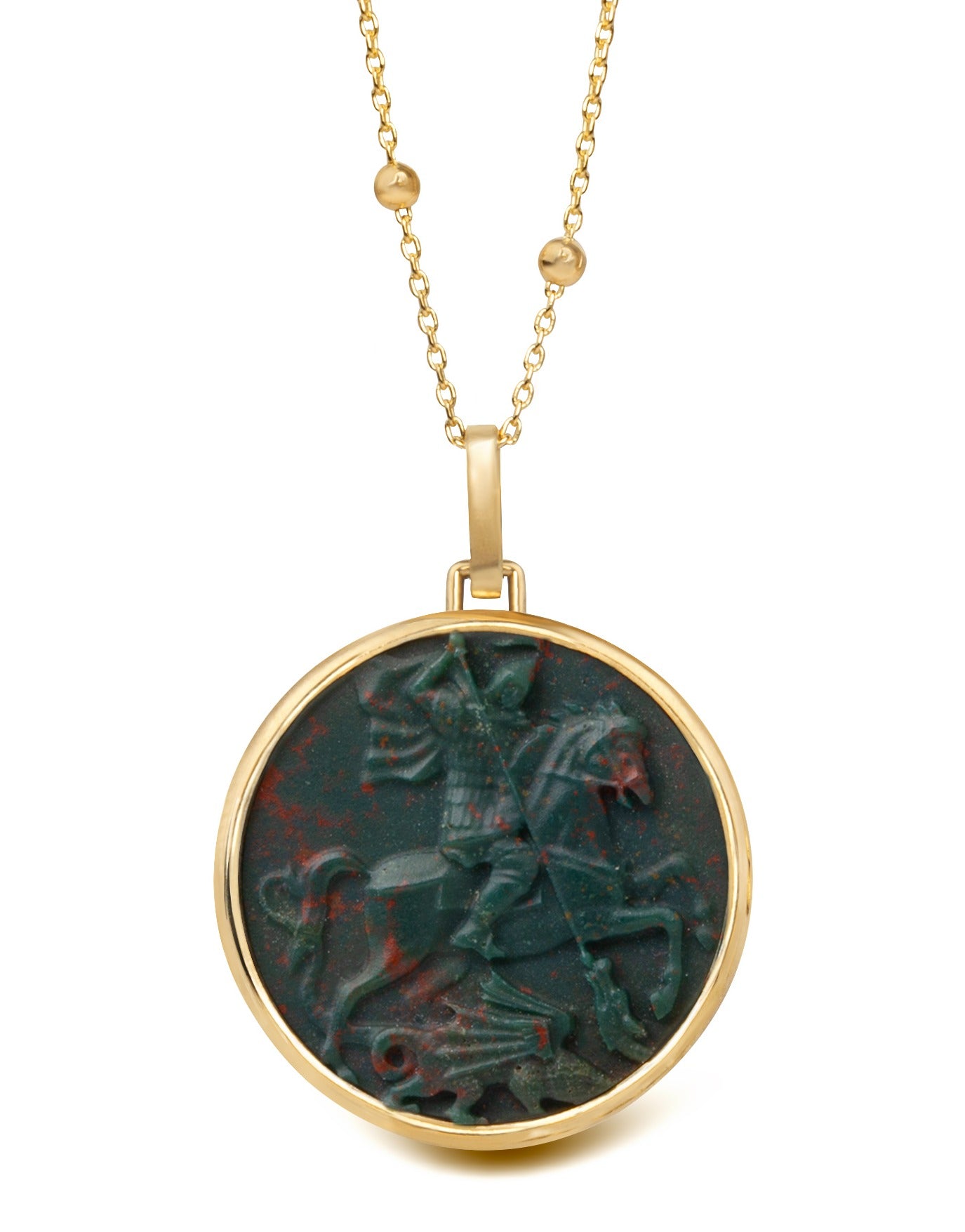 BLOODSTONE SAINT GEORGE NECKLACE