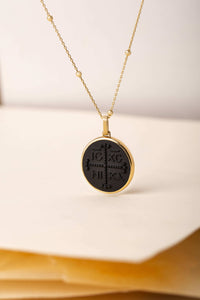 ONYX ICXC NIKA CROSS NECKLACE