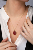 CARNELIAN ICXC NIKA CROSS NECKLACE