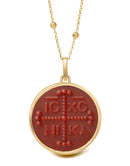 CARNELIAN ICXC NIKA CROSS NECKLACE