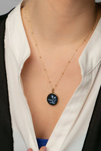 SARDONYX THISTLE NECKLACE