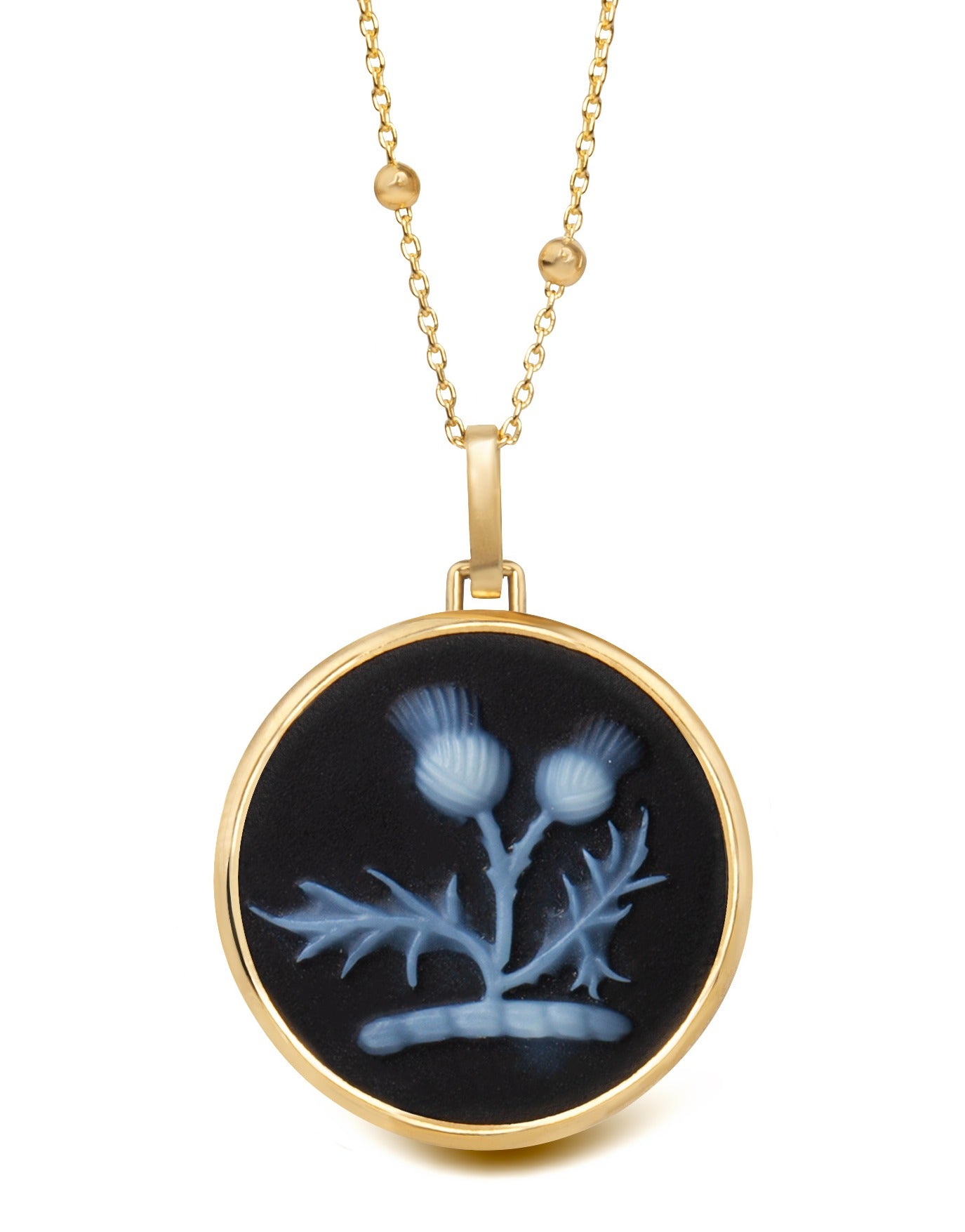 SARDONYX THISTLE NECKLACE