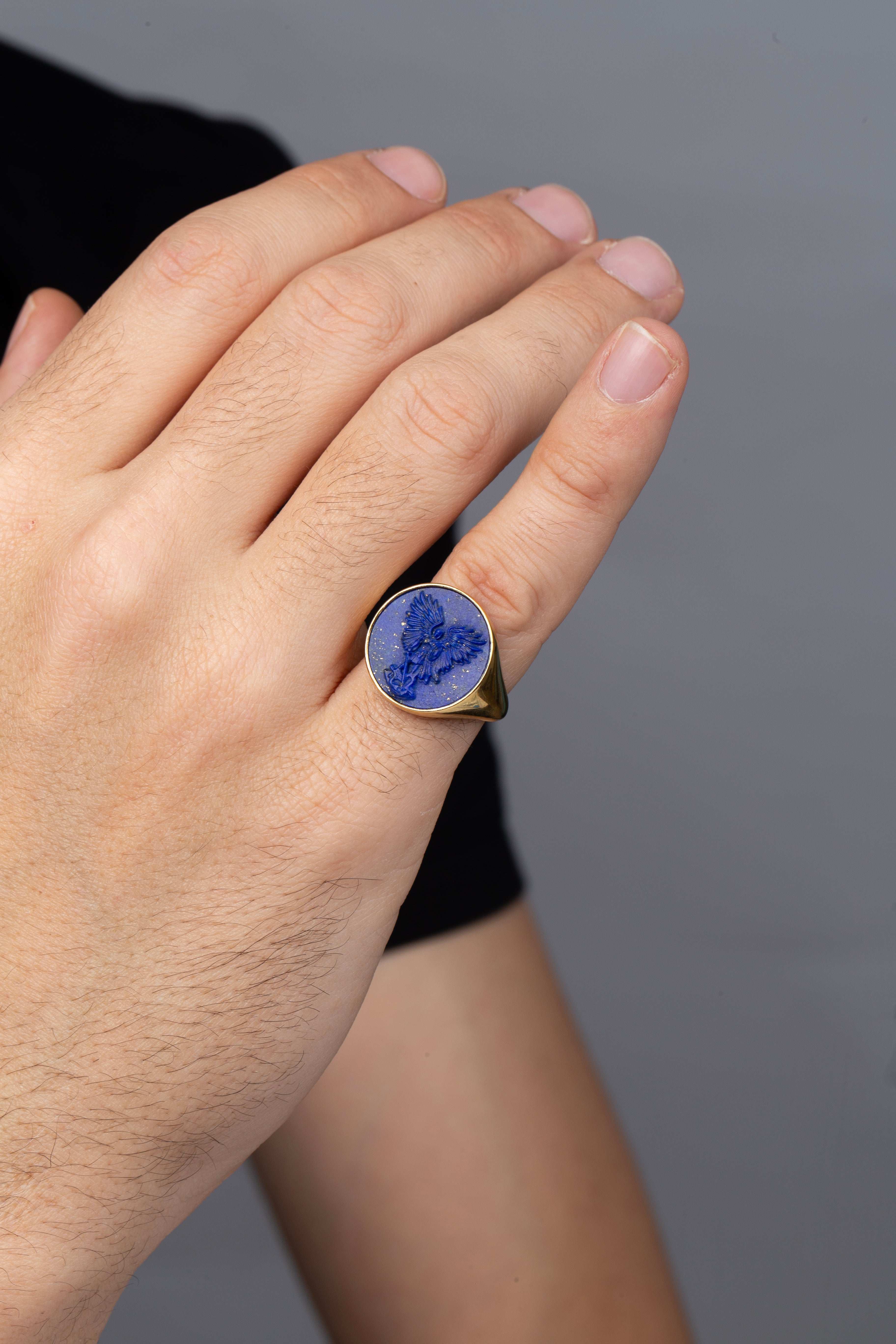 LAPIS LAZULI MICHAEL ARCHANGEL RING