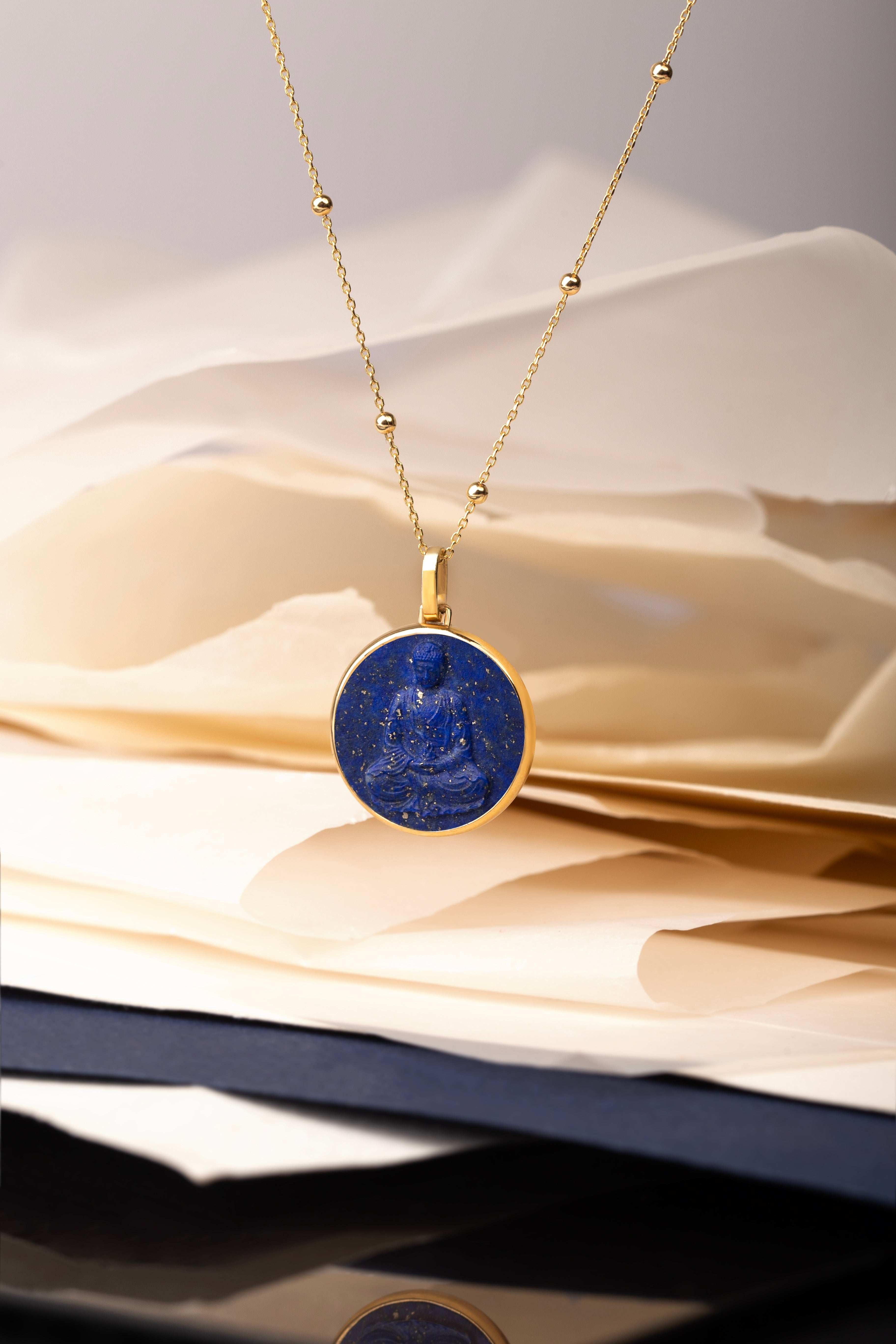 LAPIS LAZULI BUDDHA NECKLACE