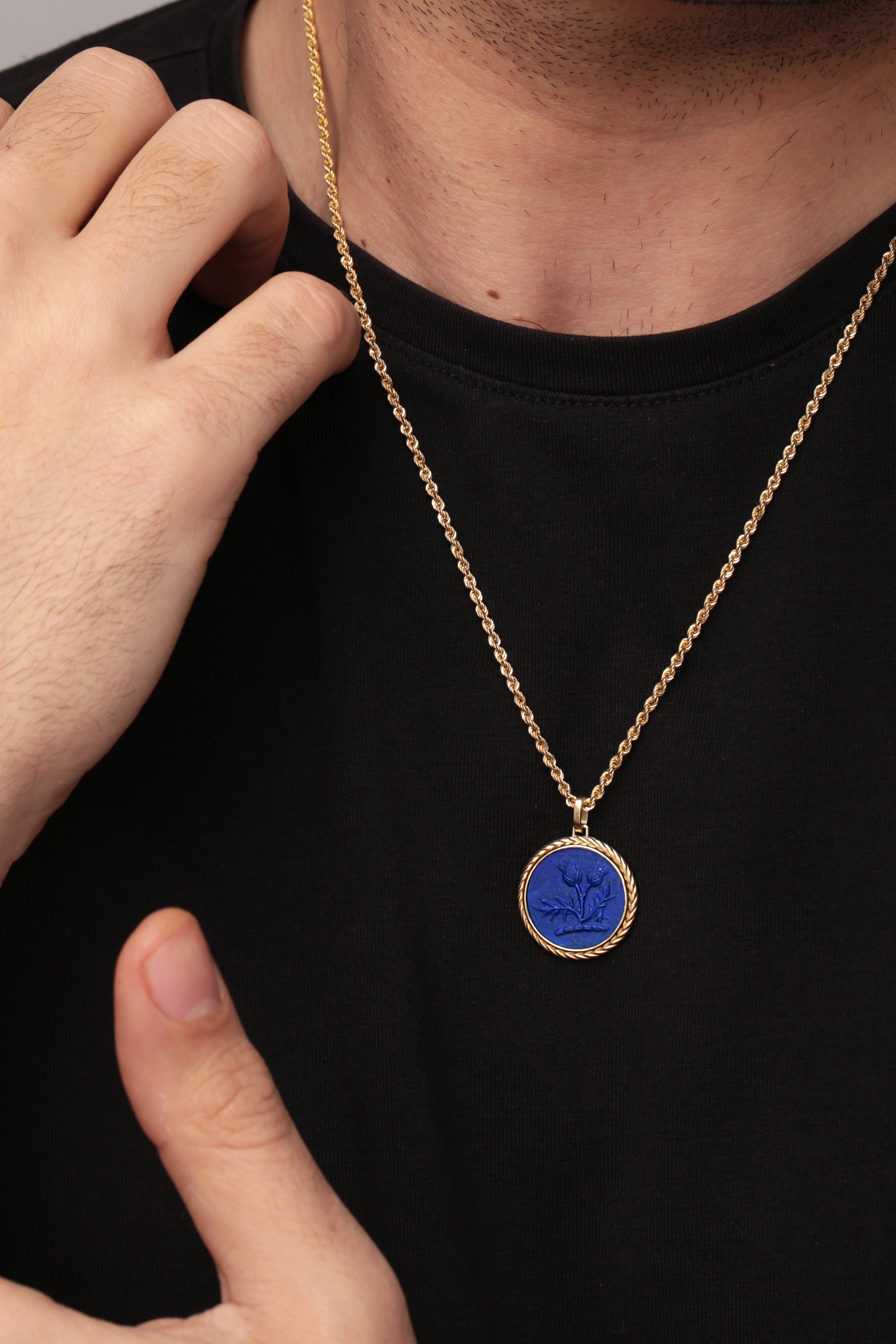 LAPIS LAZULI THISTLE NECKLACE