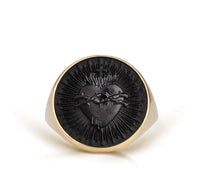 ONYX SACRED HEART RING