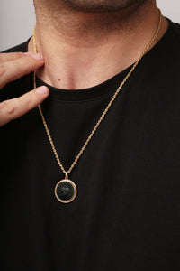 ONYX SACRED HEART NECKLACE