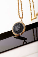 ONYX SACRED HEART NECKLACE