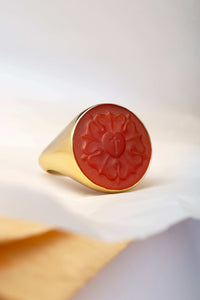 CARNELIAN LUTHER ROSE RING