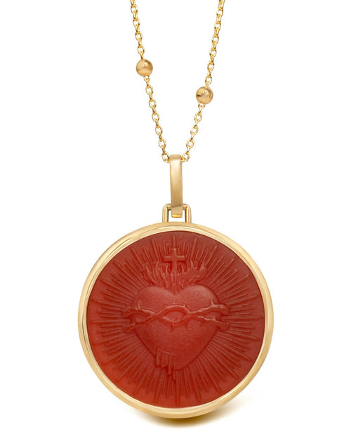 CARNELIAN SACRED HEART NECKLACE