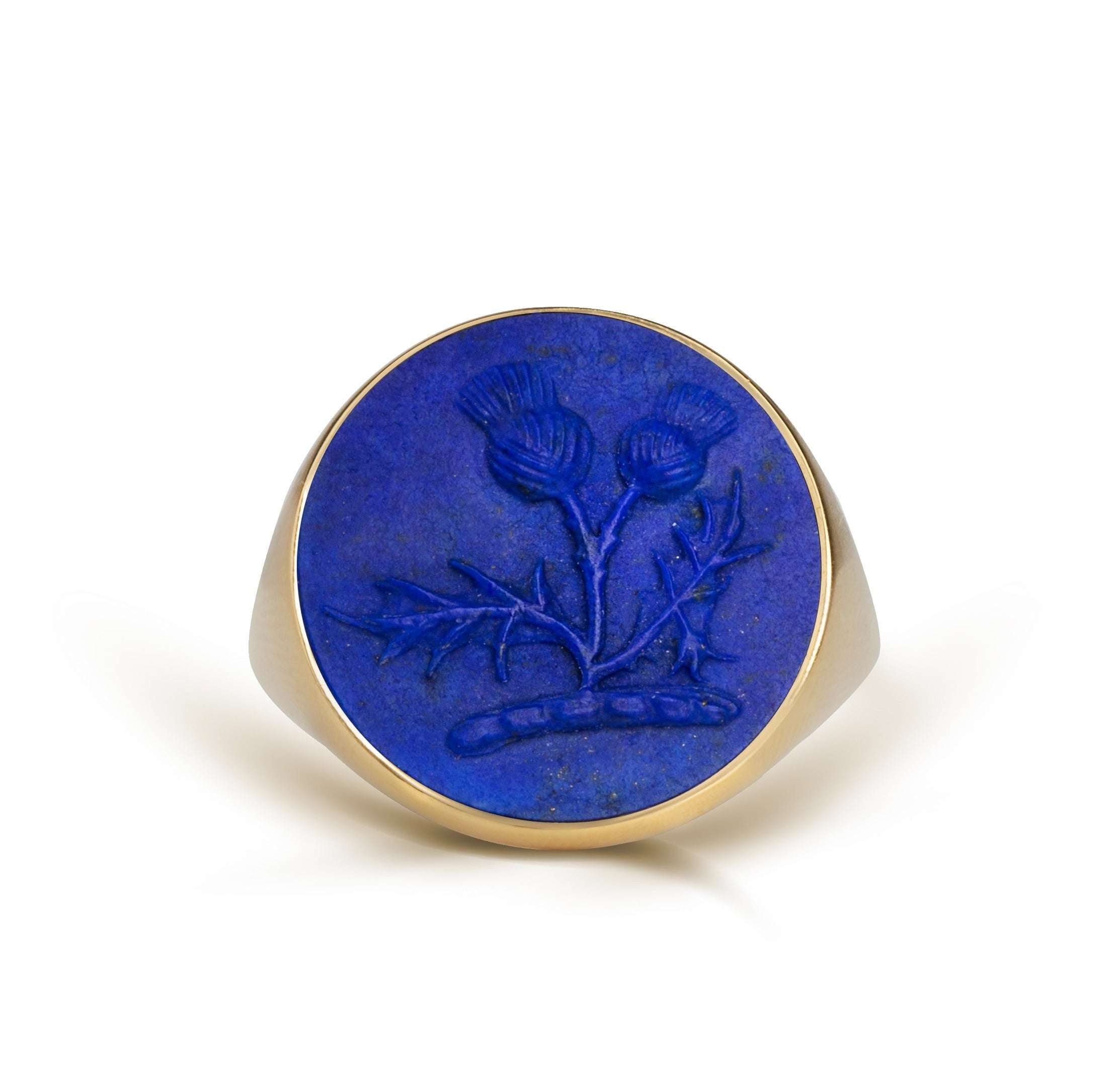 LAPIS LAZULI THISTLE RING