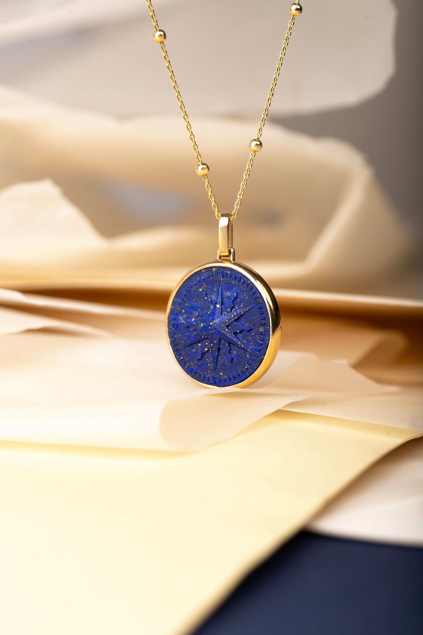 LAPIS LAZULI COMPASS NECKLACE