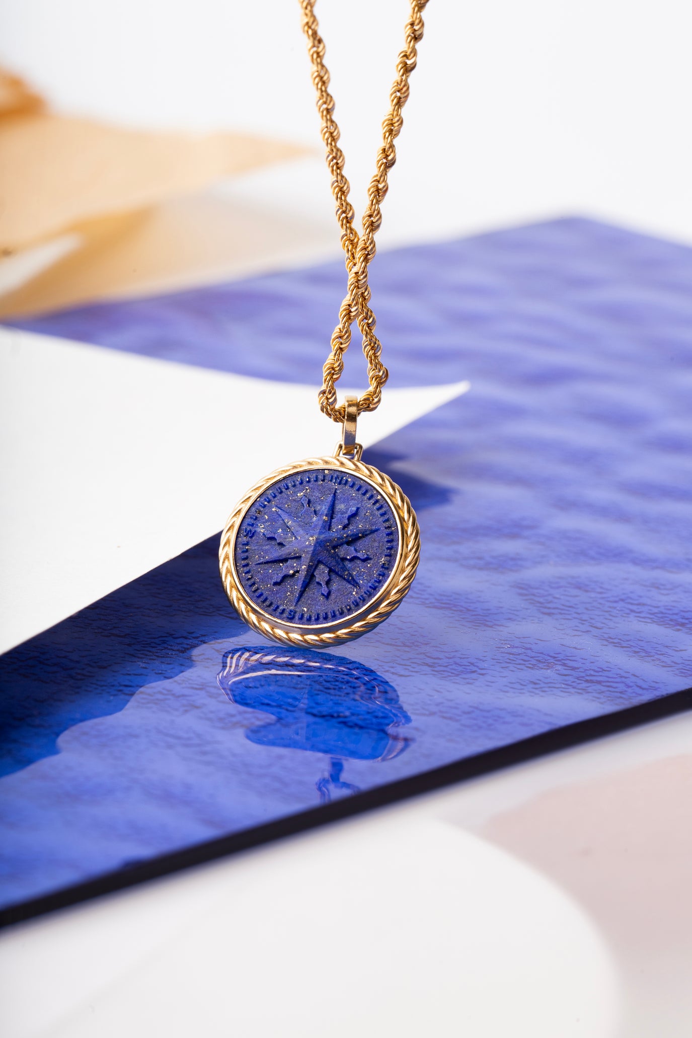 LAPIS LAZULI COMPASS NECKLACE