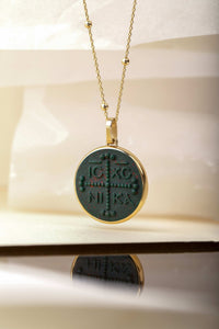 BLOODSTONE ICXC NIKA CROSS NECKLACE