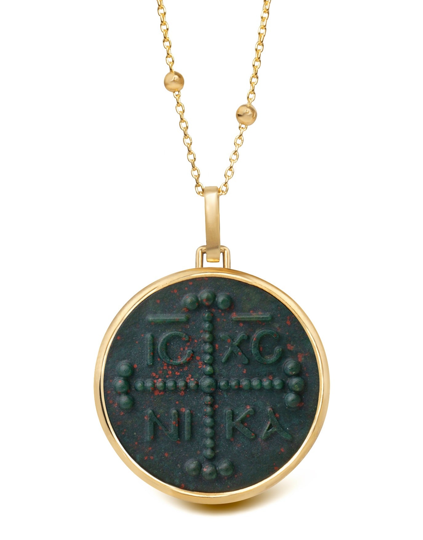 BLOODSTONE ICXC NIKA CROSS NECKLACE