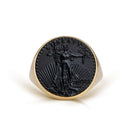 ONYX AMERICAN EAGLE COIN RING