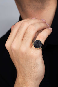 ONYX AMERICAN EAGLE COIN RING