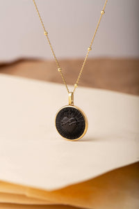 ONYX SACRED HEART NECKLACE