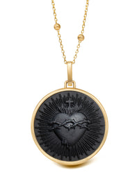 ONYX SACRED HEART NECKLACE