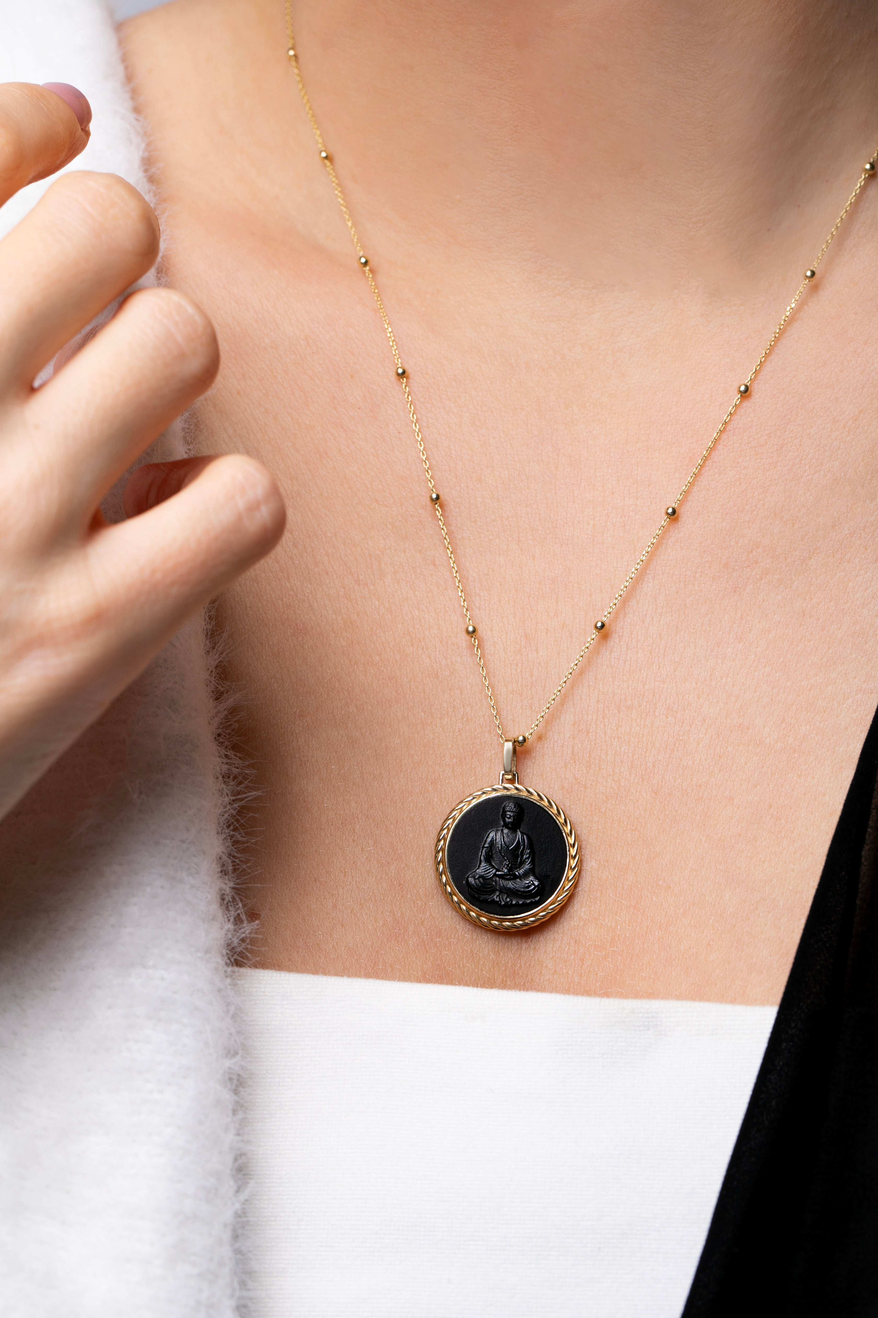 ONYX BUDDHA NECKLACE