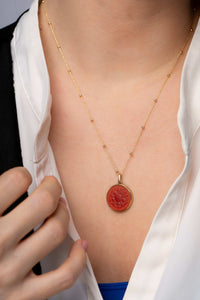 CARNELIAN LUTHER ROSE NECKLACE