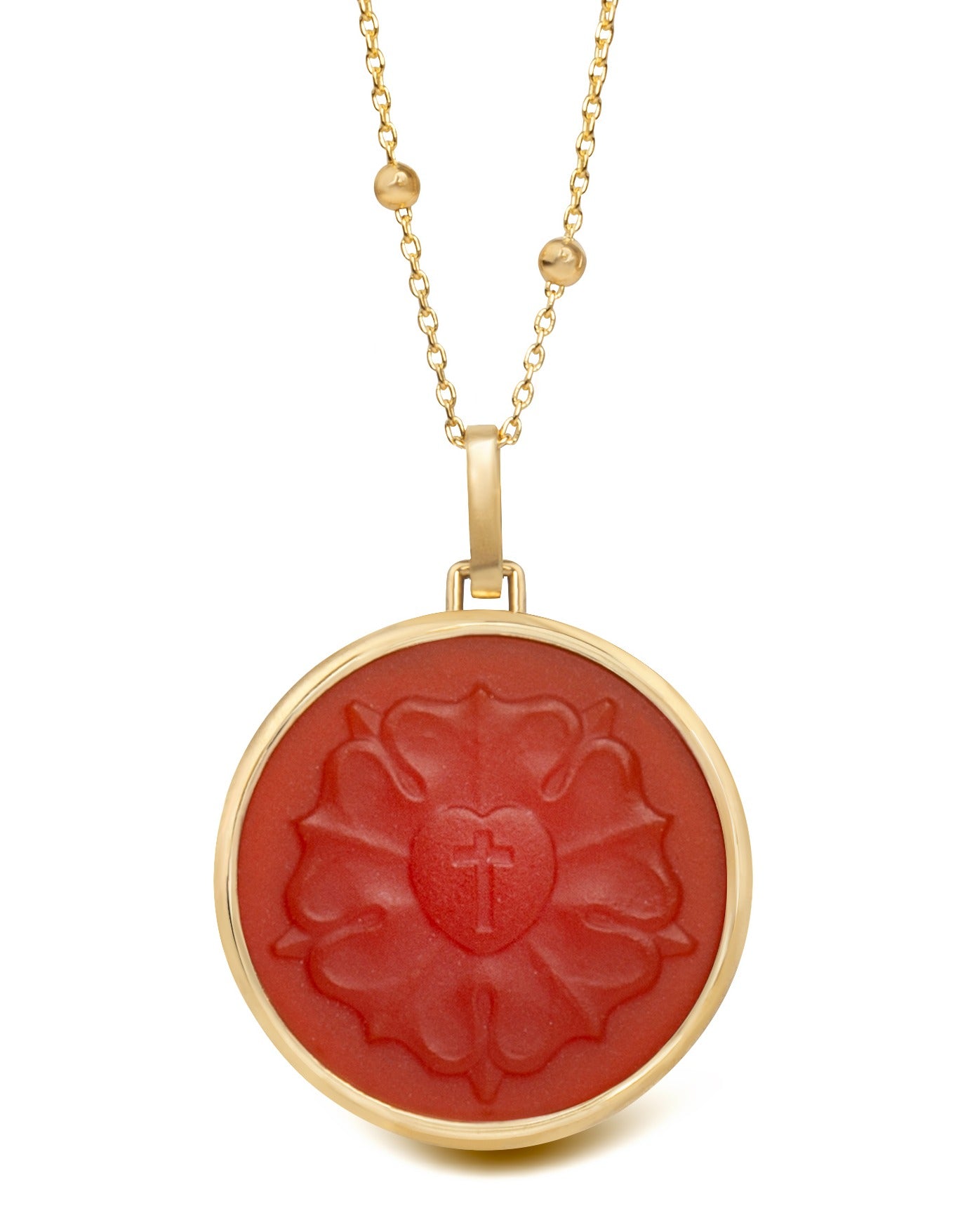 CARNELIAN LUTHER ROSE NECKLACE