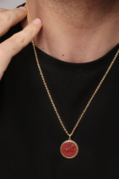 CARNELIAN SAINT GEORGE NECKLACE