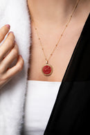 CARNELIAN SAINT GEORGE NECKLACE