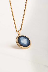 SARDONYX SACRED HEART NECKLACE