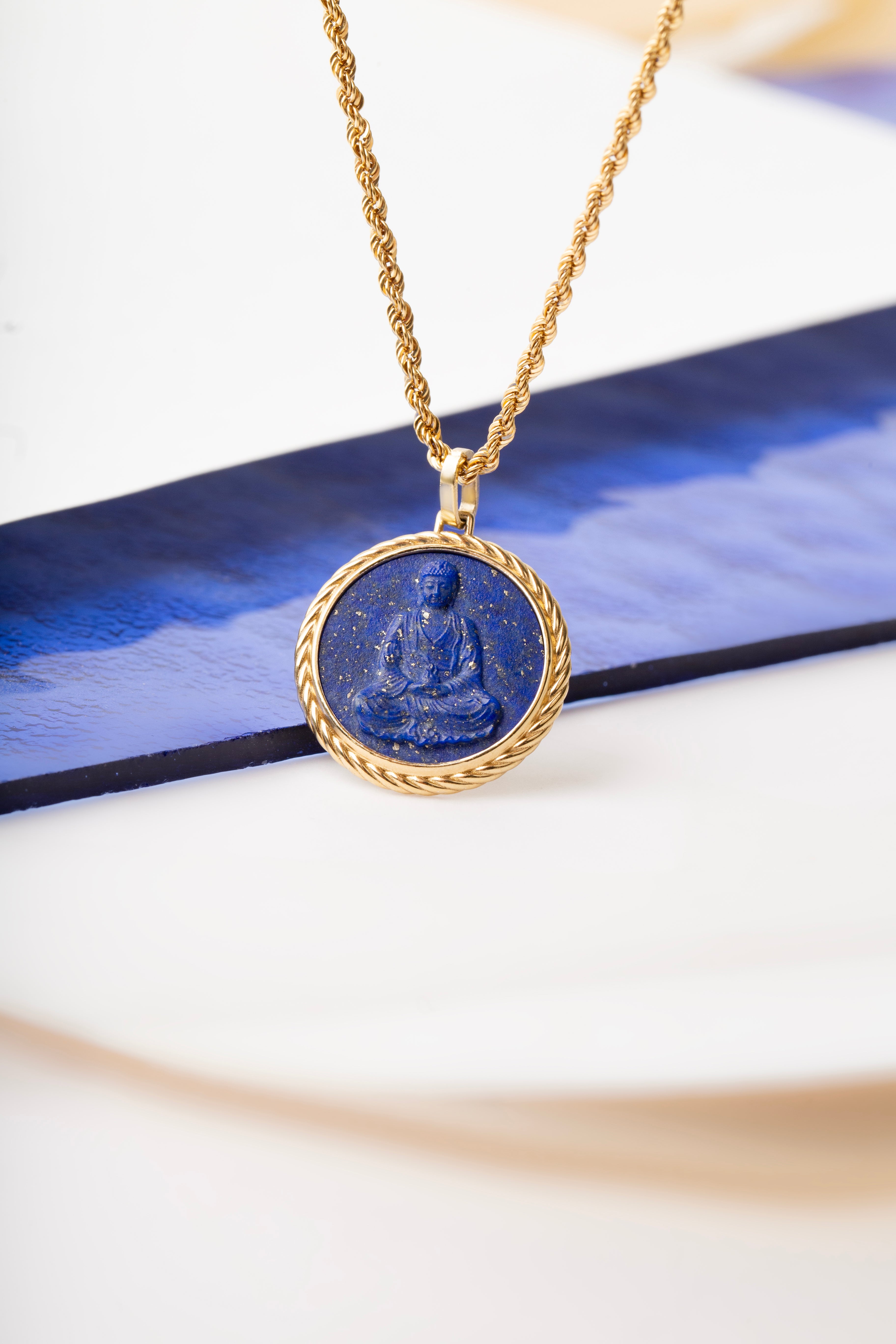 LAPIS LAZULI BUDDHA NECKLACE