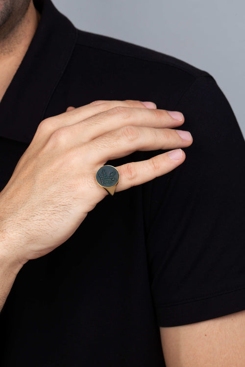BLOODSTONE THISTLE RING