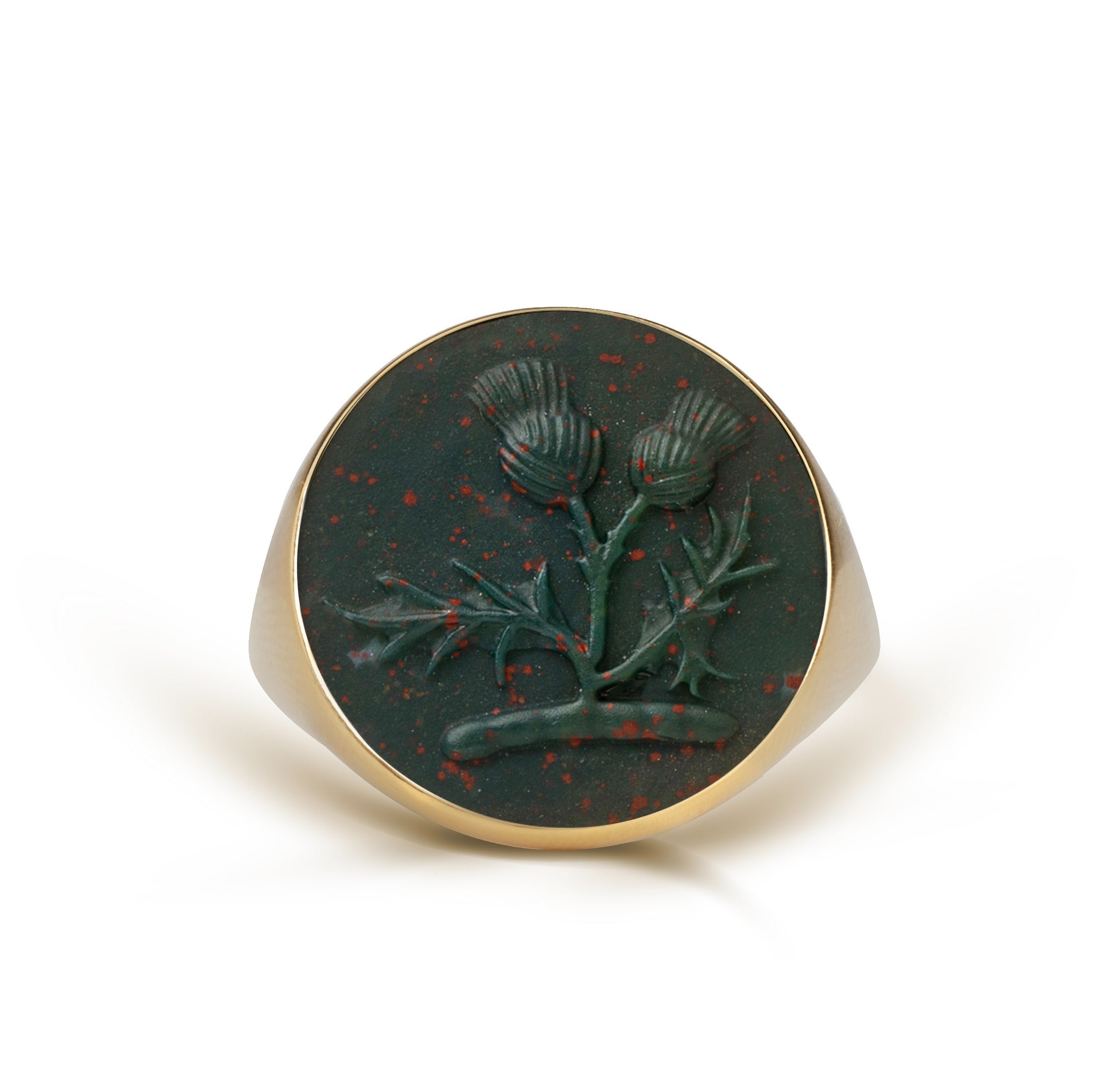 BLOODSTONE THISTLE RING