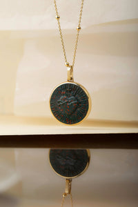 BLOODSTONE SACRED HEART NECKLACE