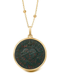 BLOODSTONE SACRED HEART NECKLACE