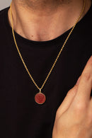 CARNELIAN MICHAEL ARCHANGEL NECKLACE