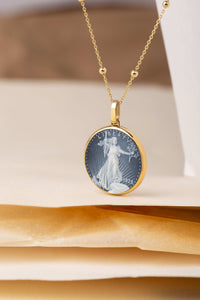 SARDONYX AMERICAN EAGLE COIN NECKLACE