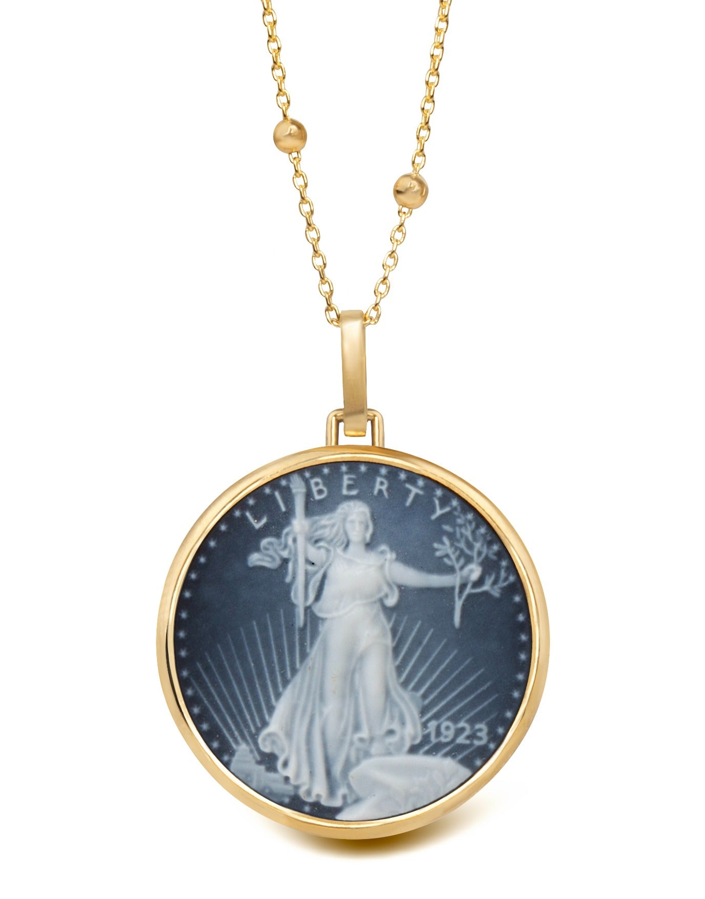 SARDONYX AMERICAN EAGLE COIN NECKLACE