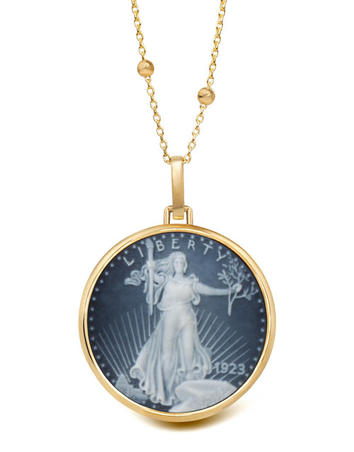 SARDONYX AMERICAN EAGLE COIN NECKLACE