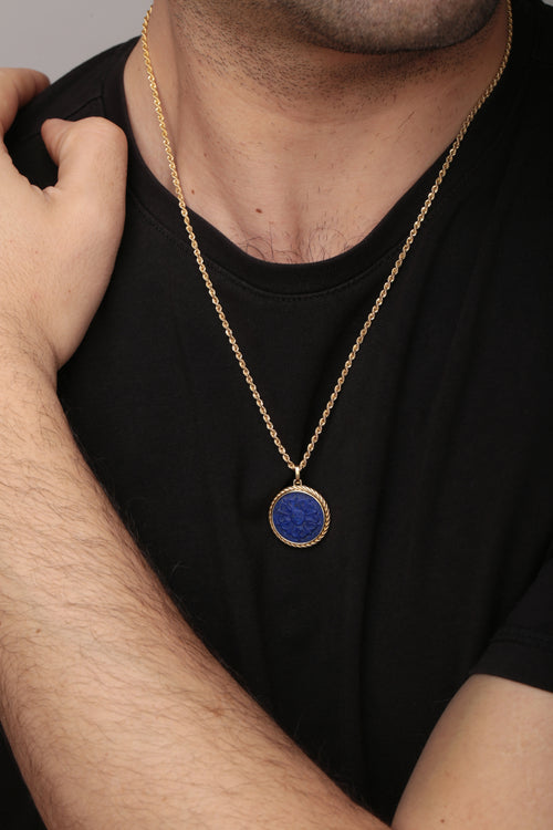 LAPIS LAZULI LUTHER ROSE NECKLACE