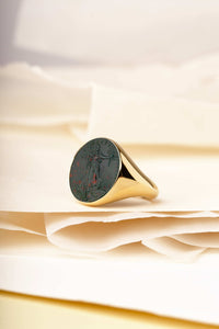 BLOODSTONE AMERICAN EAGLE COIN RING