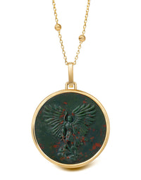 BLOODSTONE MICHAEL ARCHANGEL NECKLACE